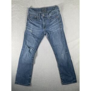 Salvage Buckle Mayhem Jeans Mens 29R 30x30 Blue Denim Distressed Boot Cut Y2K